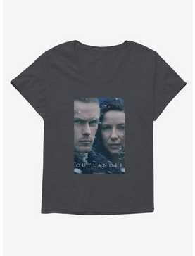 Outlander Claire And Jamie Faces Girls T-Shirt Plus Size, CHARCOAL HEATHER, hi-res