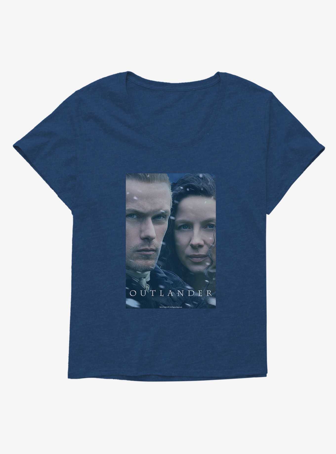 Outlander Claire And Jamie Faces Girls T-Shirt Plus Size, ATHLETIC NAVY, hi-res