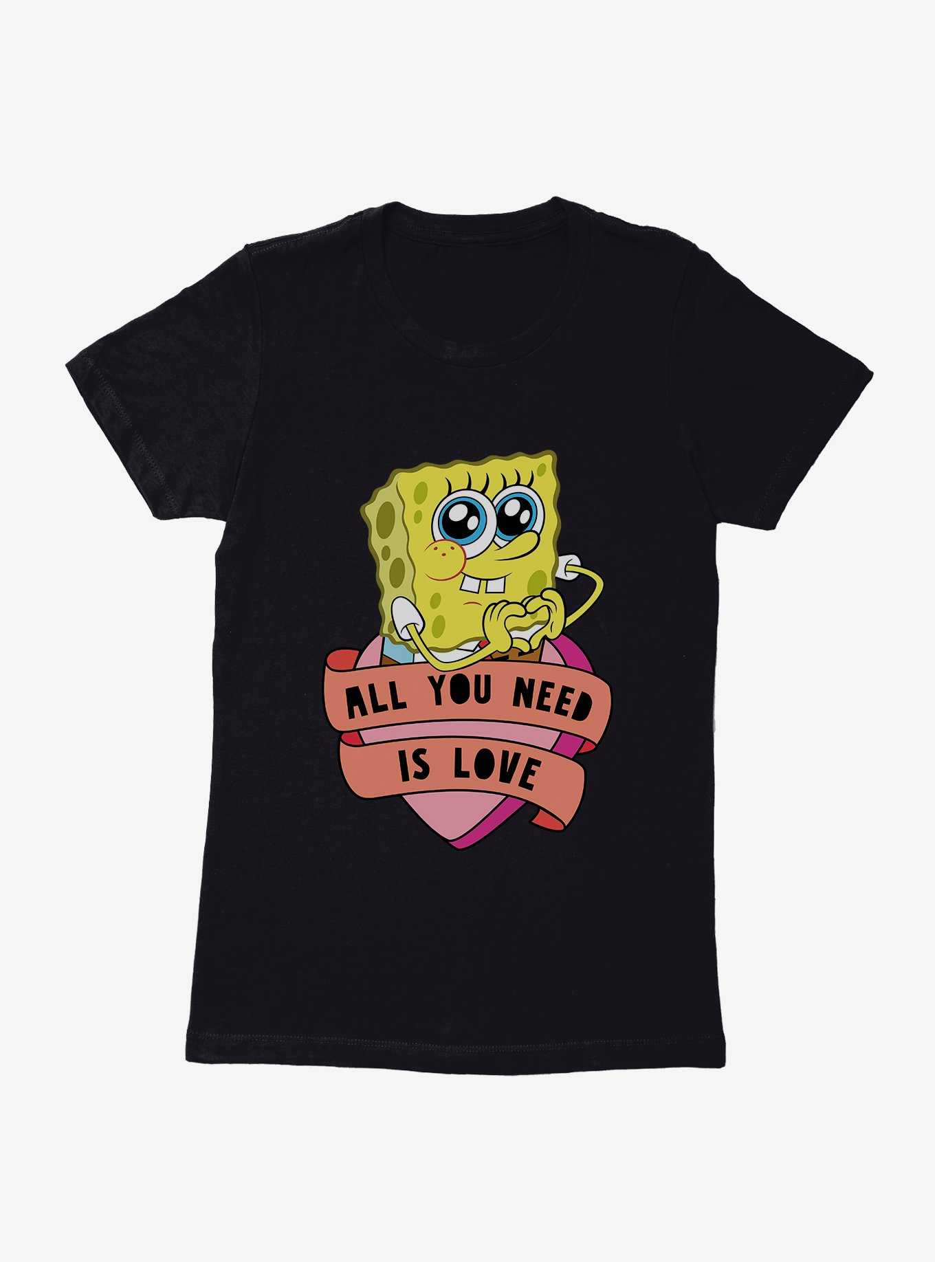 SpongeBob SquarePants All You Need Is Love Heart Womens T-Shirt, , hi-res