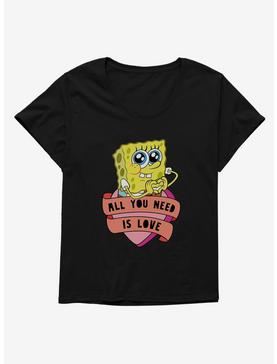 SpongeBob SquarePants All You Need Is Love Heart Womens T-Shirt Plus Size, , hi-res