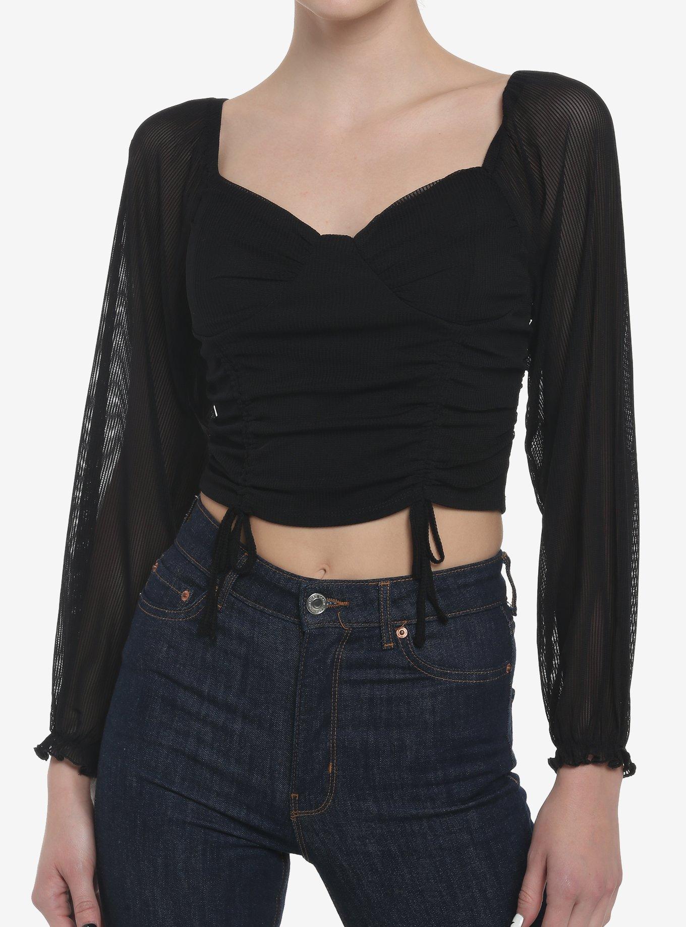 Black store peasant top