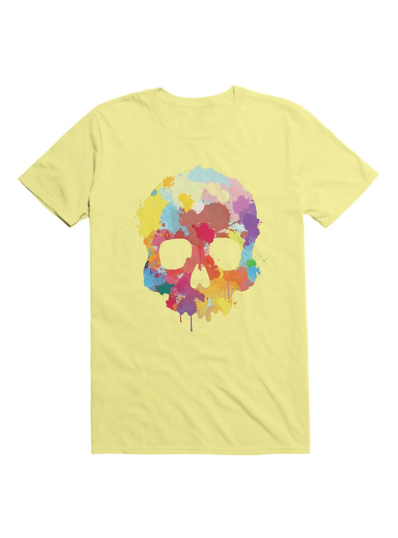 Expressive Colorful Skull T-Shirt, , hi-res