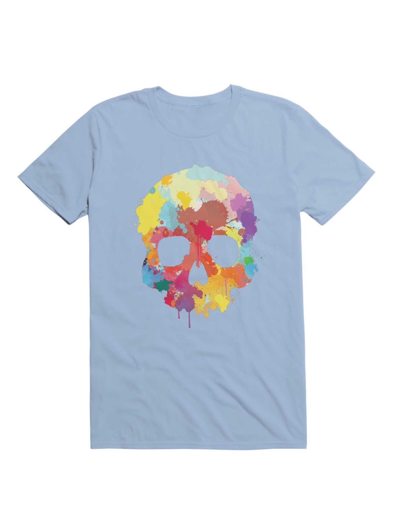 Expressive Colorful Skull T-Shirt, , hi-res