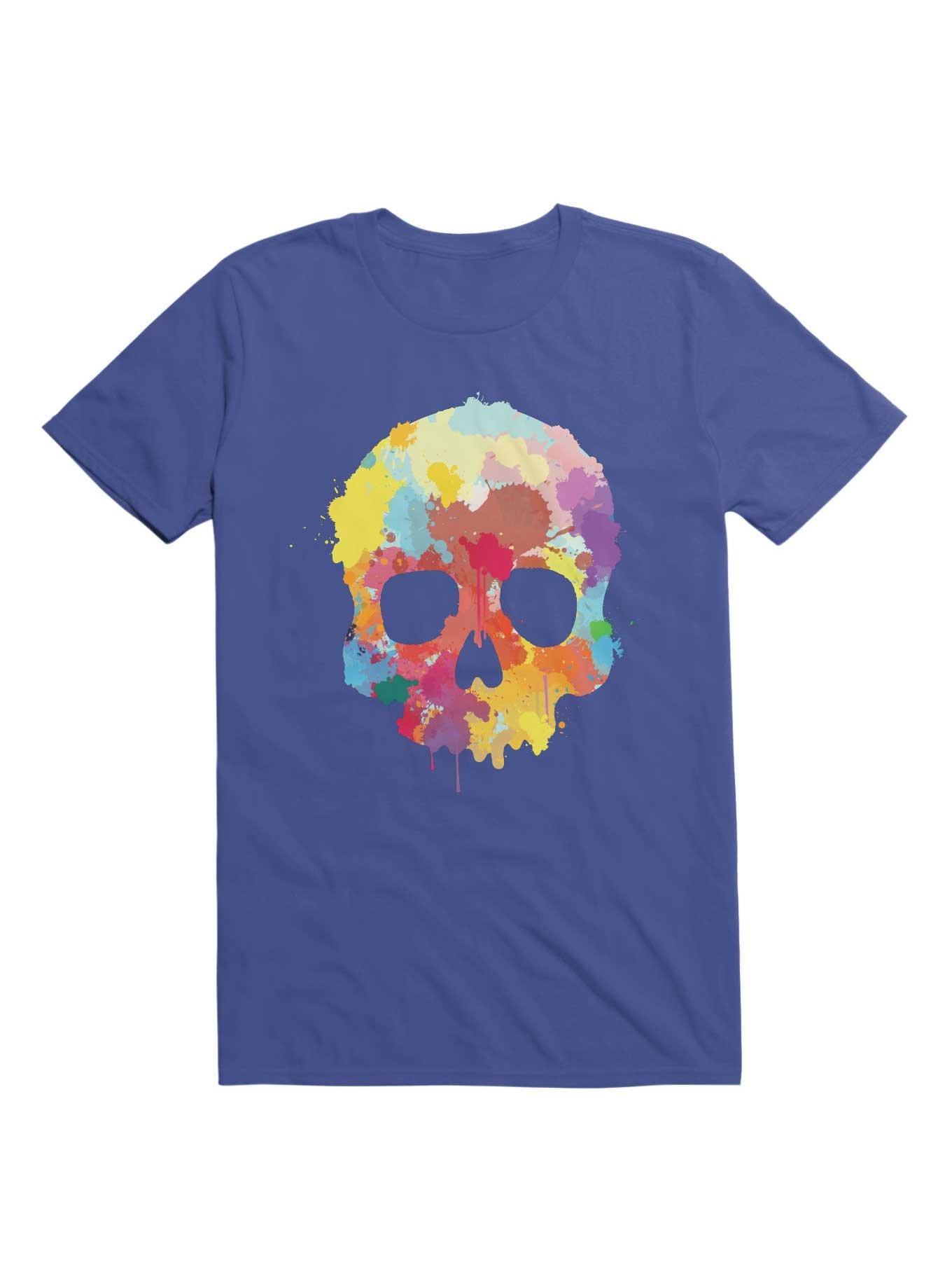 Expressive Colorful Skull T-Shirt, , hi-res