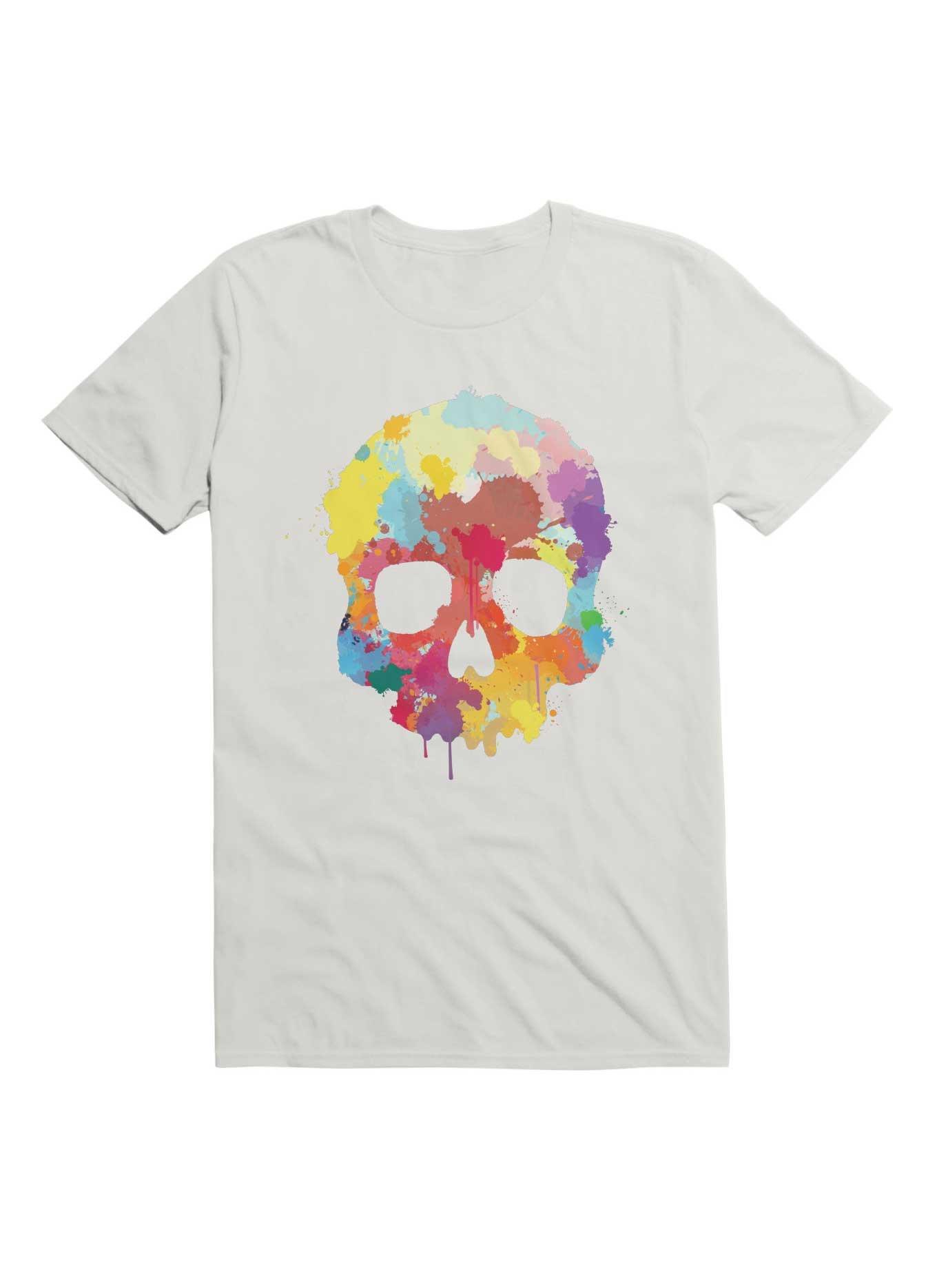 Expressive Colorful Skull T-Shirt, , hi-res