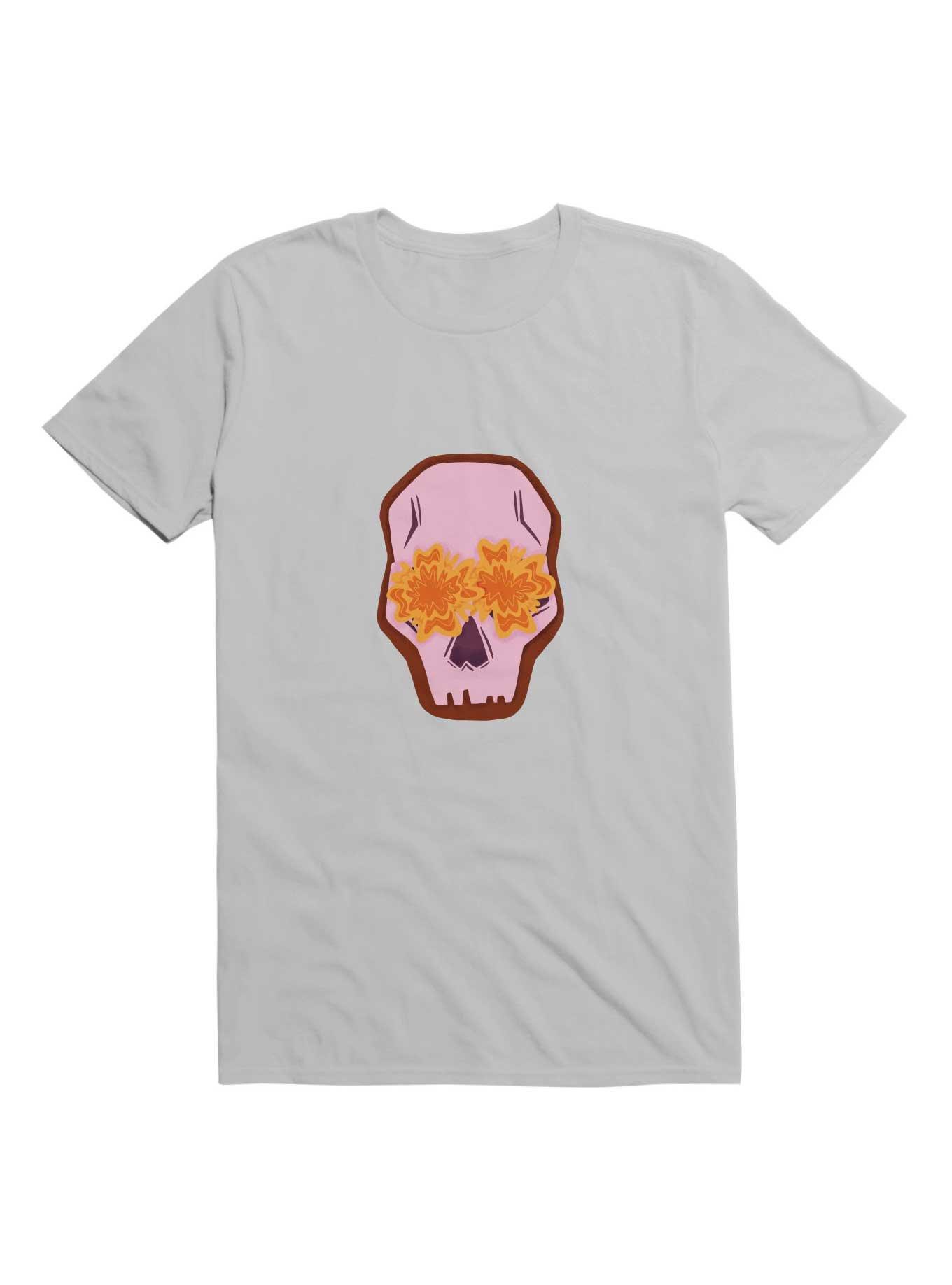 Flowers Skull T-Shirt, ICE GREY, hi-res