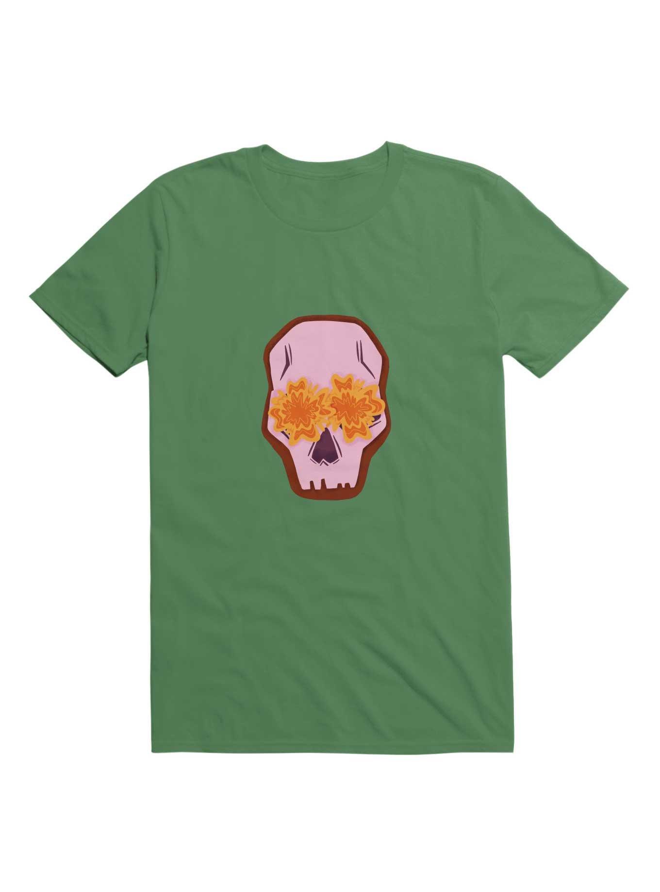 Flowers Skull T-Shirt, IRISH GREEN, hi-res