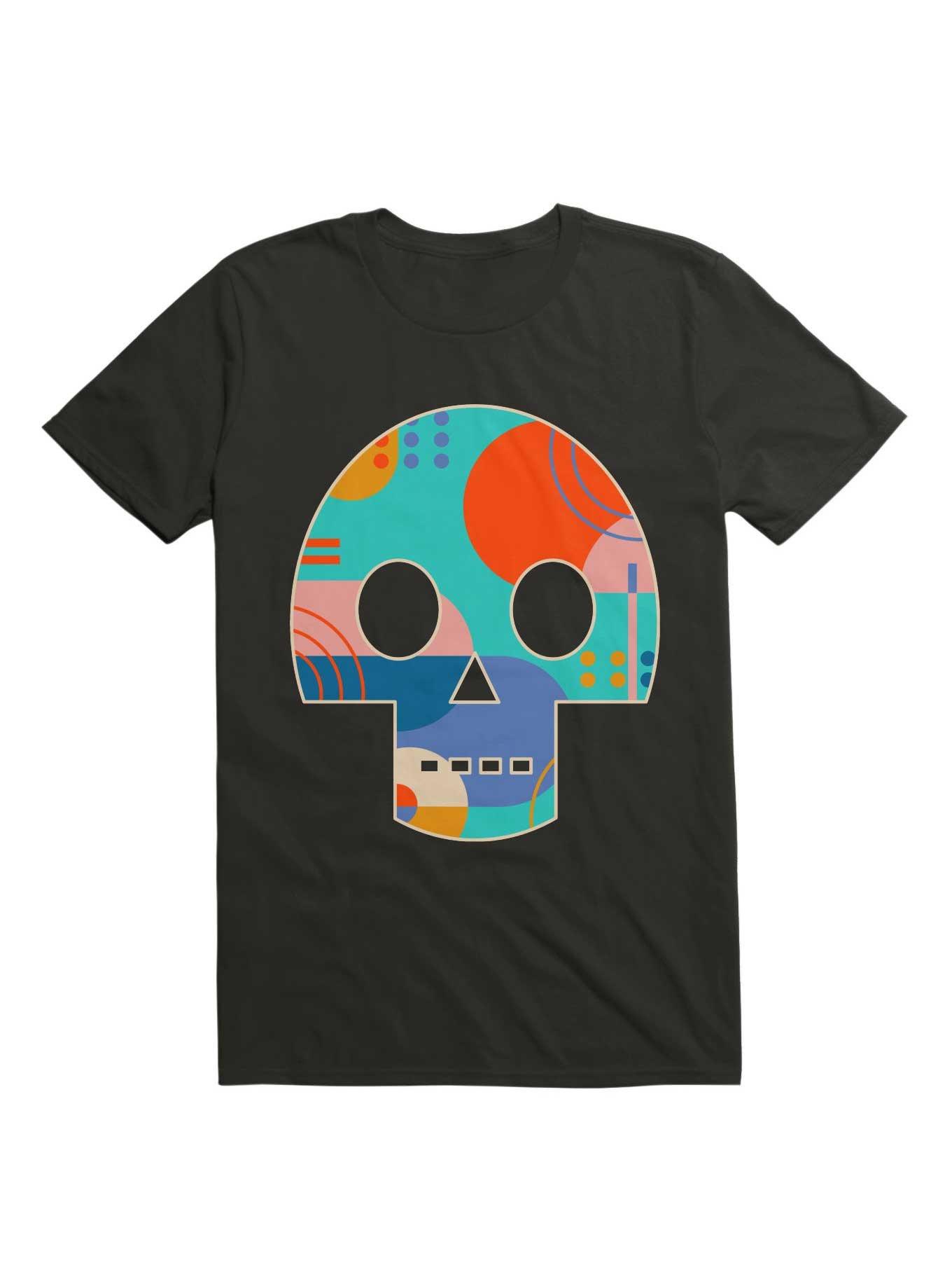 Geometric Abstract Memphis Skull T-Shirt