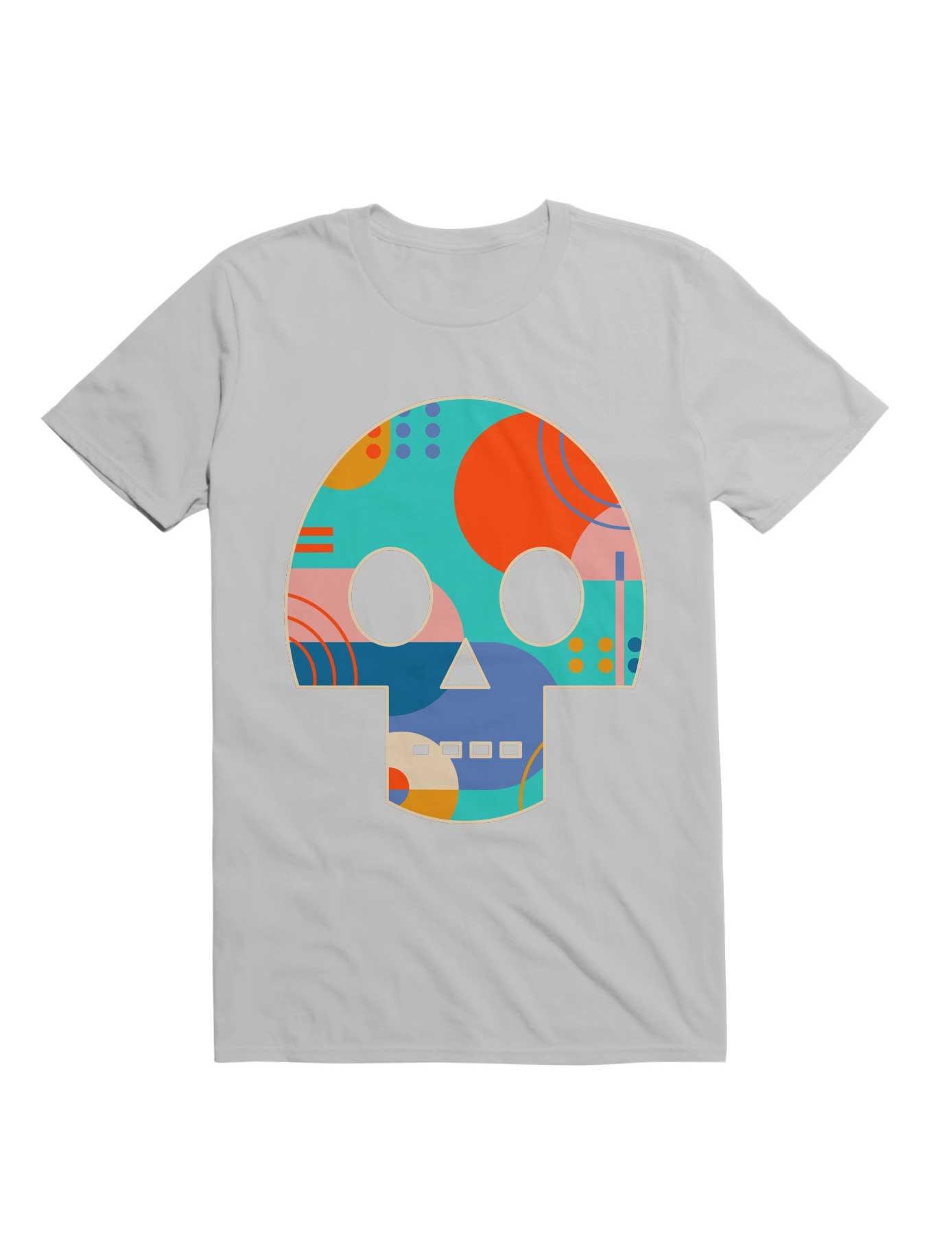 Geometric Abstract Memphis Skull T-Shirt, , hi-res