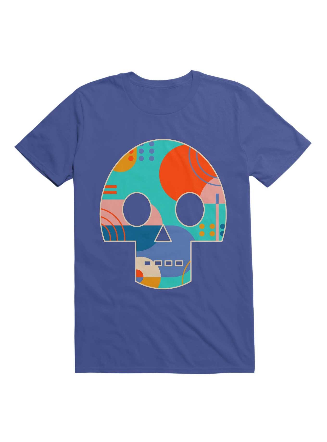 Geometric Abstract Memphis Skull T-Shirt, ROYAL, hi-res