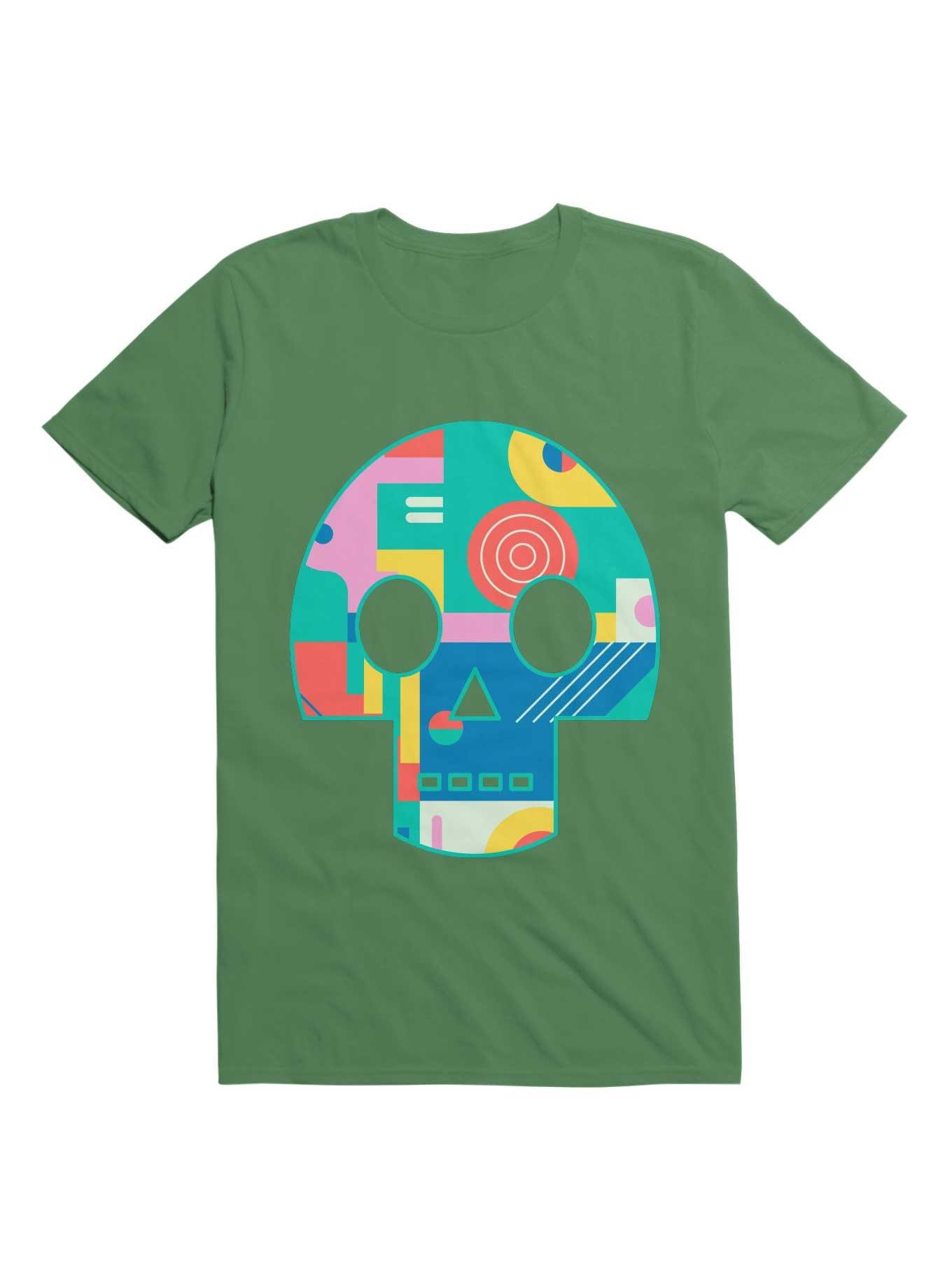 Geometric Memphis Skull T-Shirt, IRISH GREEN, hi-res