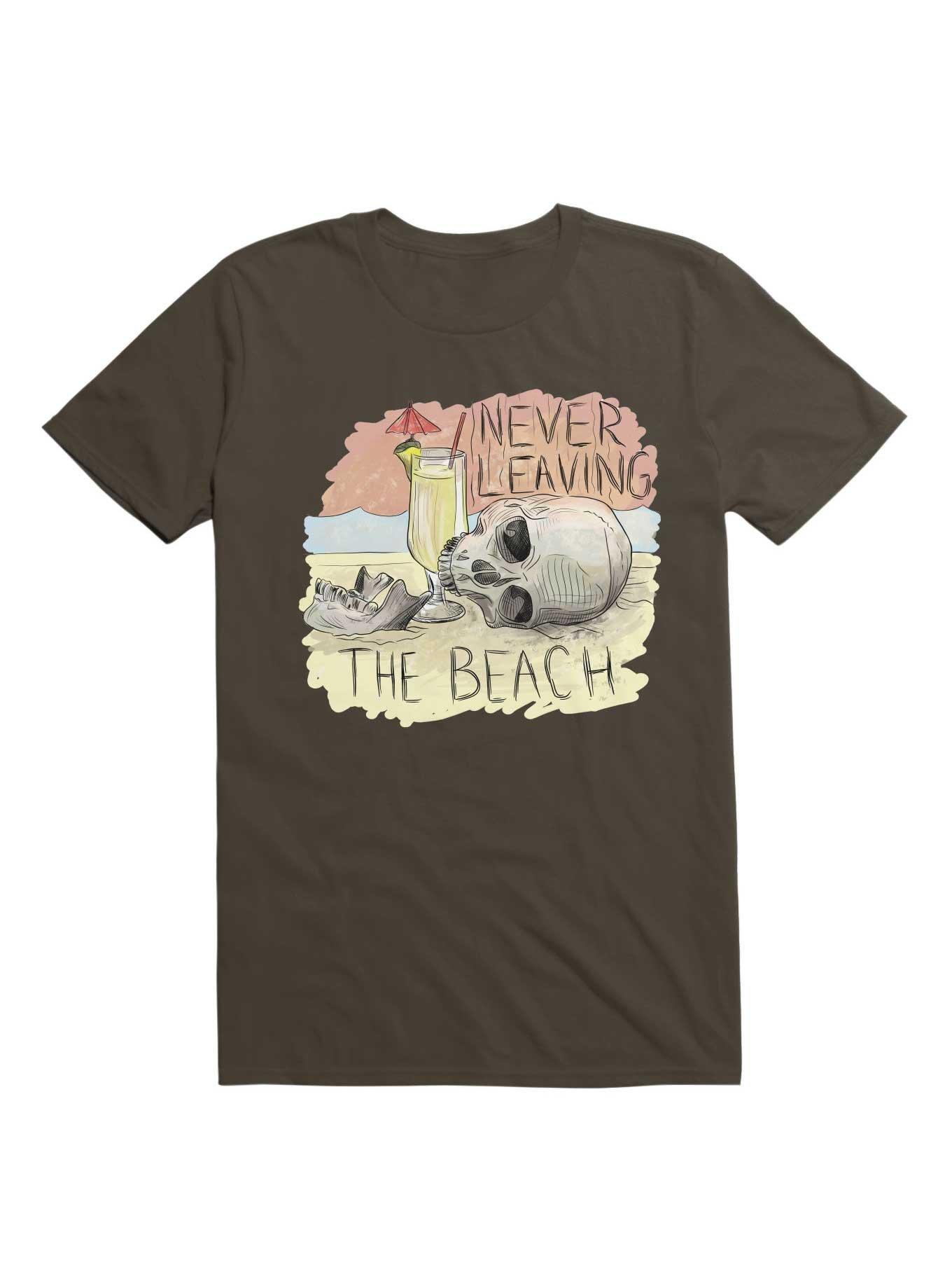 Never Leaving The Beach T-Shirt, DARK CHOCOLATE, hi-res