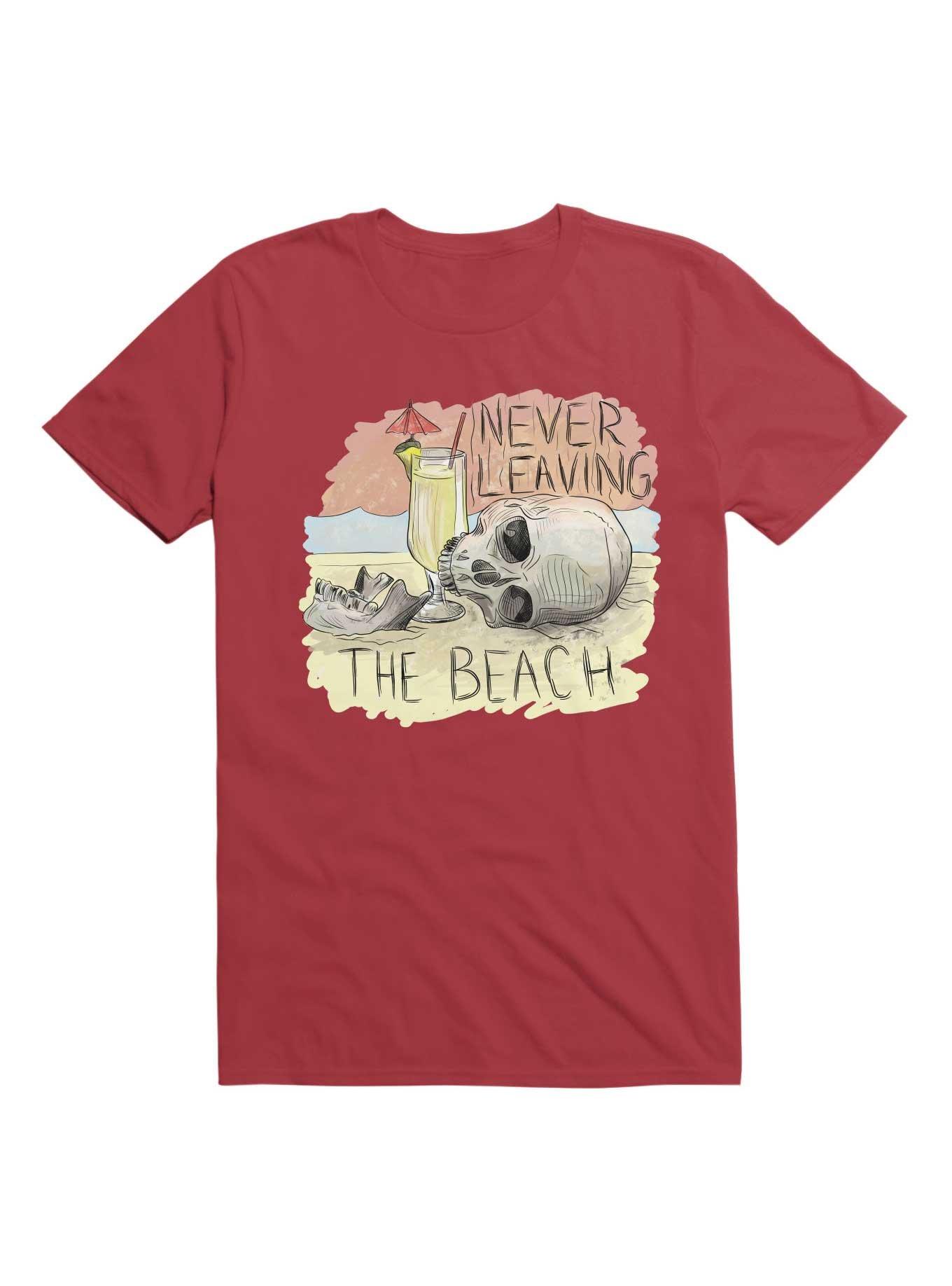 Never Leaving The Beach T-Shirt, RED, hi-res