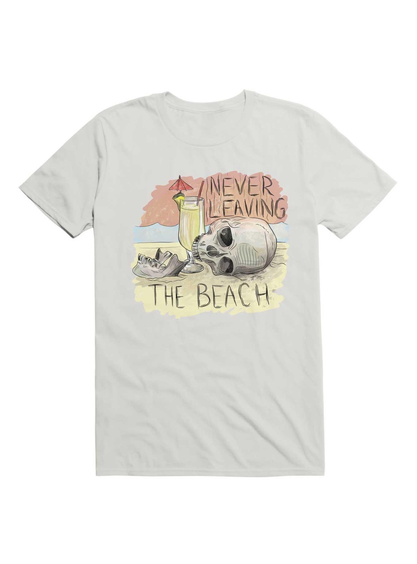 Never Leaving The Beach T-Shirt, WHITE, hi-res