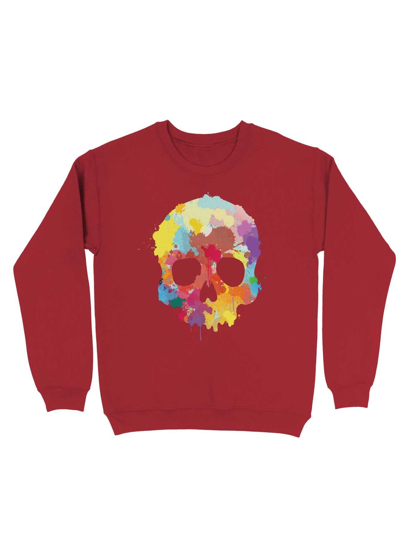 Expressive Colorful Skull Sweatshirt, , hi-res