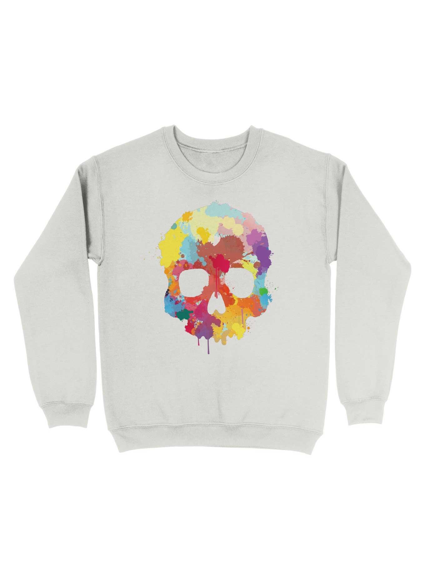 Expressive Colorful Skull Sweatshirt, , hi-res