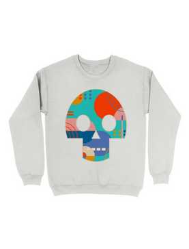 Geometric Abstract Memphis Skull Sweatshirt, , hi-res