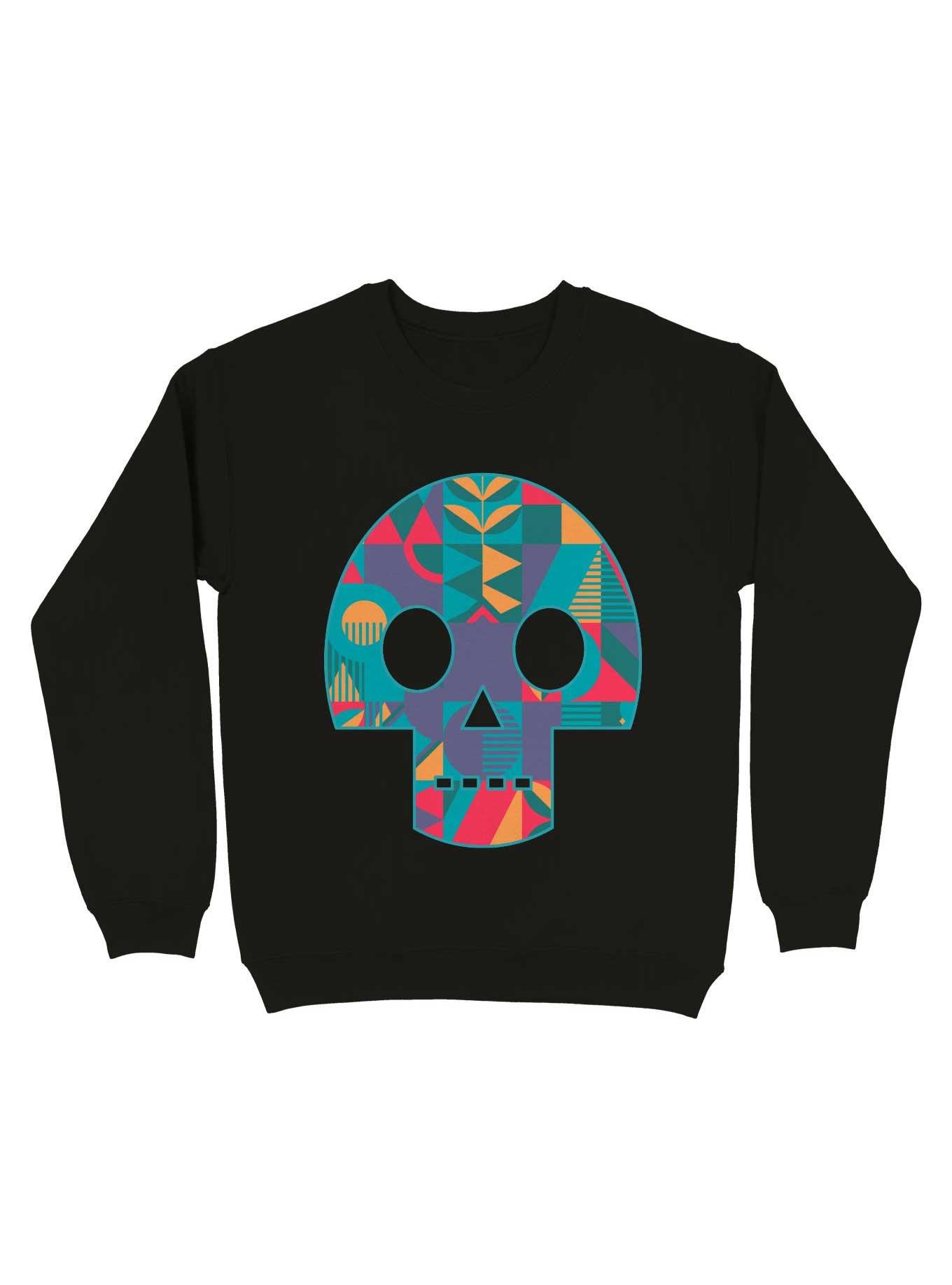 Geometric Abstract Skull Sweatshirt, , hi-res