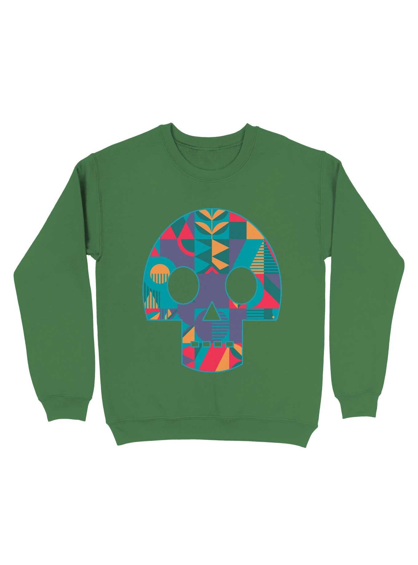 Geometric Abstract Skull Sweatshirt, , hi-res