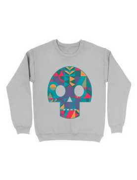 Geometric Abstract Skull Sweatshirt, , hi-res