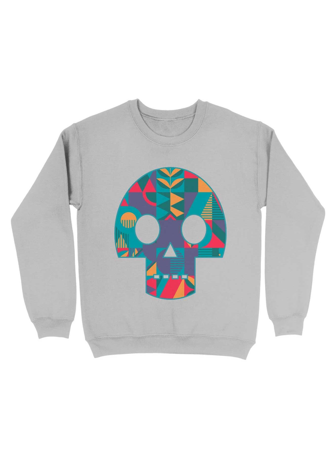 Geometric Abstract Skull Sweatshirt, , hi-res