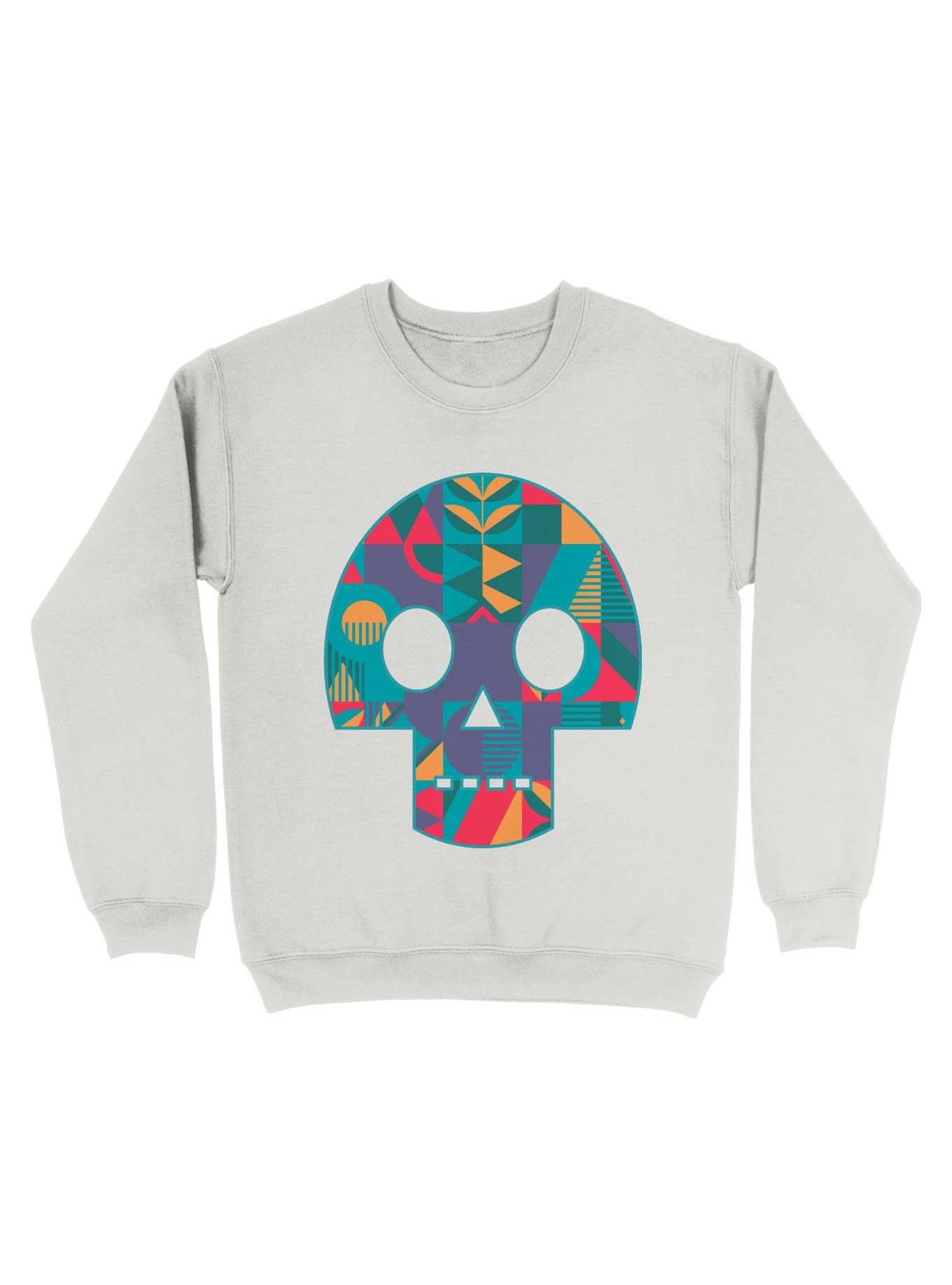 Geometric Abstract Skull Sweatshirt, , hi-res