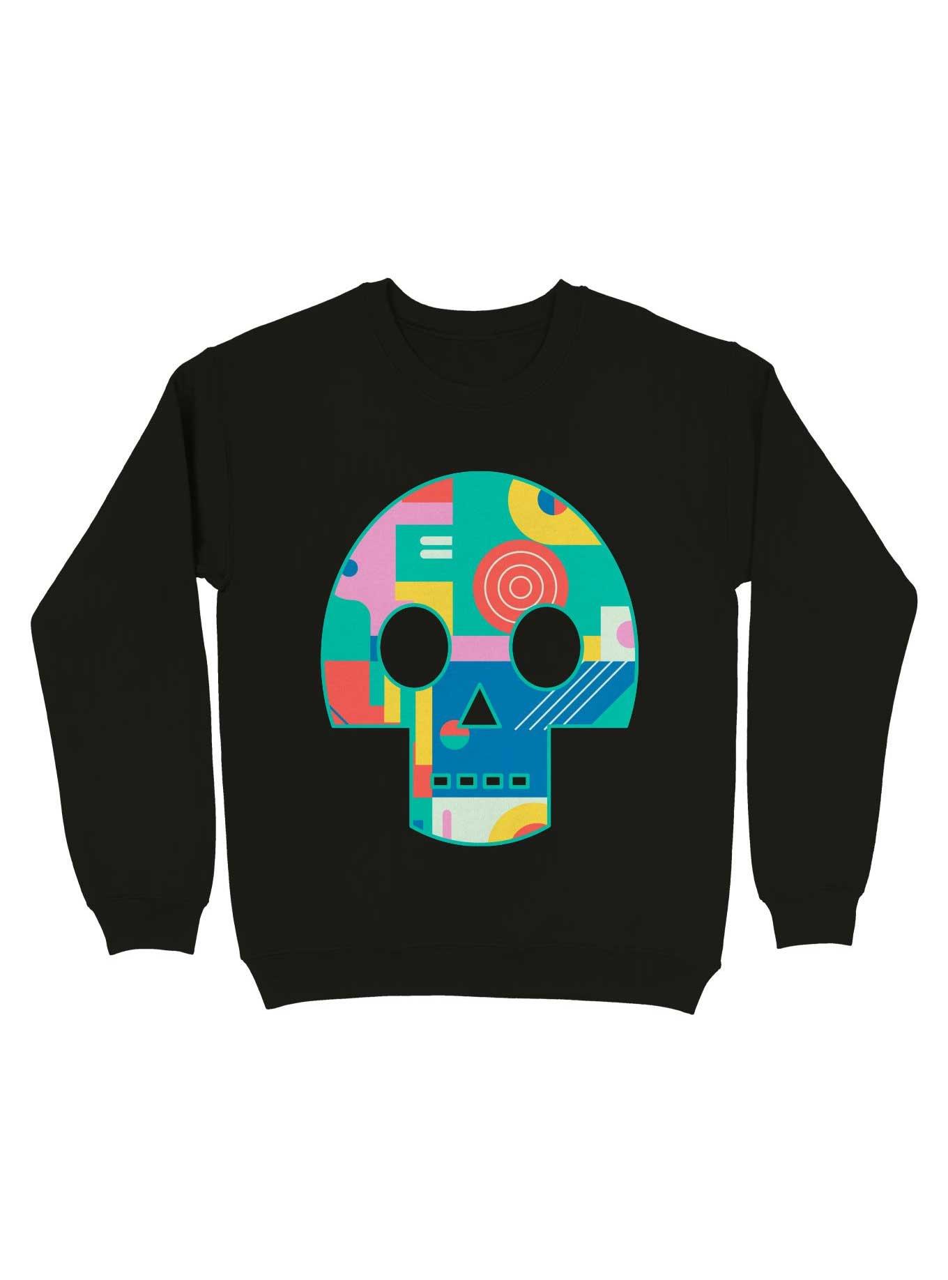 Geometric Memphis Skull Sweatshirt, , hi-res