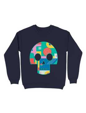 Geometric Memphis Skull Sweatshirt, , hi-res