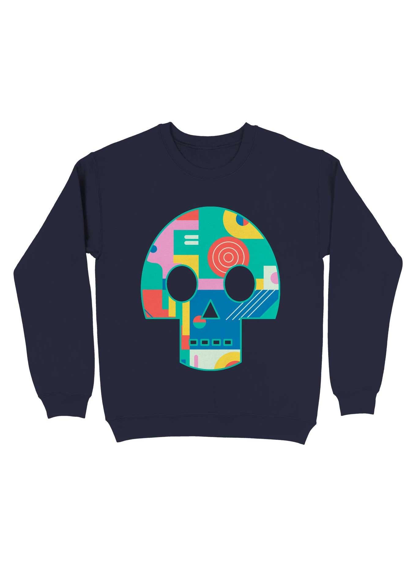 Geometric Memphis Skull Sweatshirt, , hi-res