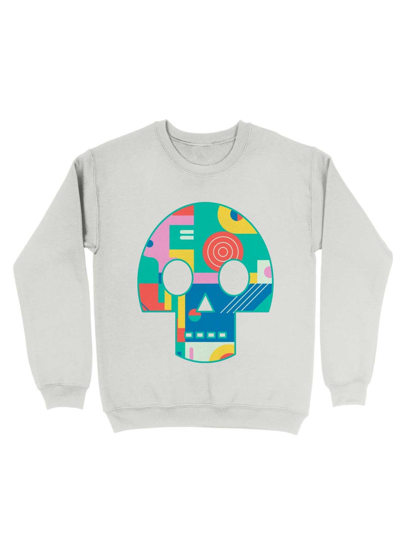 Geometric Memphis Skull Sweatshirt, , hi-res