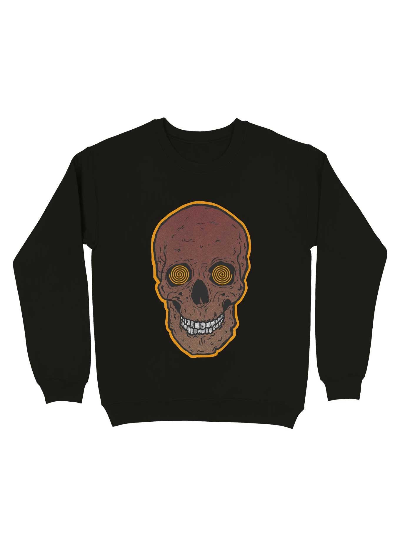 Hypnotic Skull! Sweatshirt, BLACK, hi-res