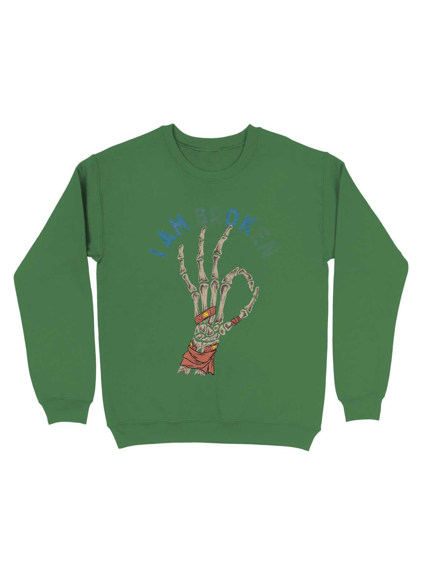 I Am Br(Ok)En Sweatshirt, IRISH GREEN, hi-res