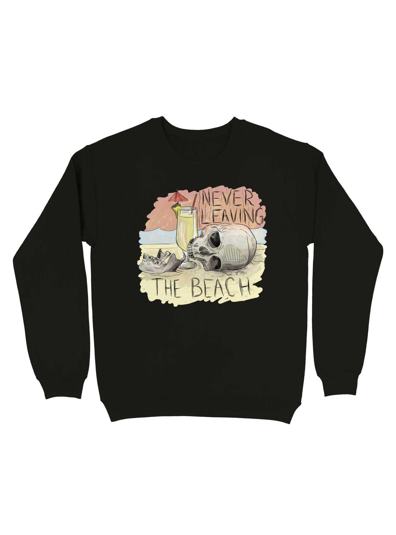 Never Leaving The Beach Sweatshirt, BLACK, hi-res