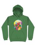 Expressive Colorful Skull Hoodie, IRISH GREEN, hi-res