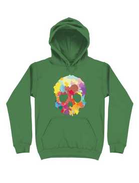 Expressive Colorful Skull Hoodie, , hi-res