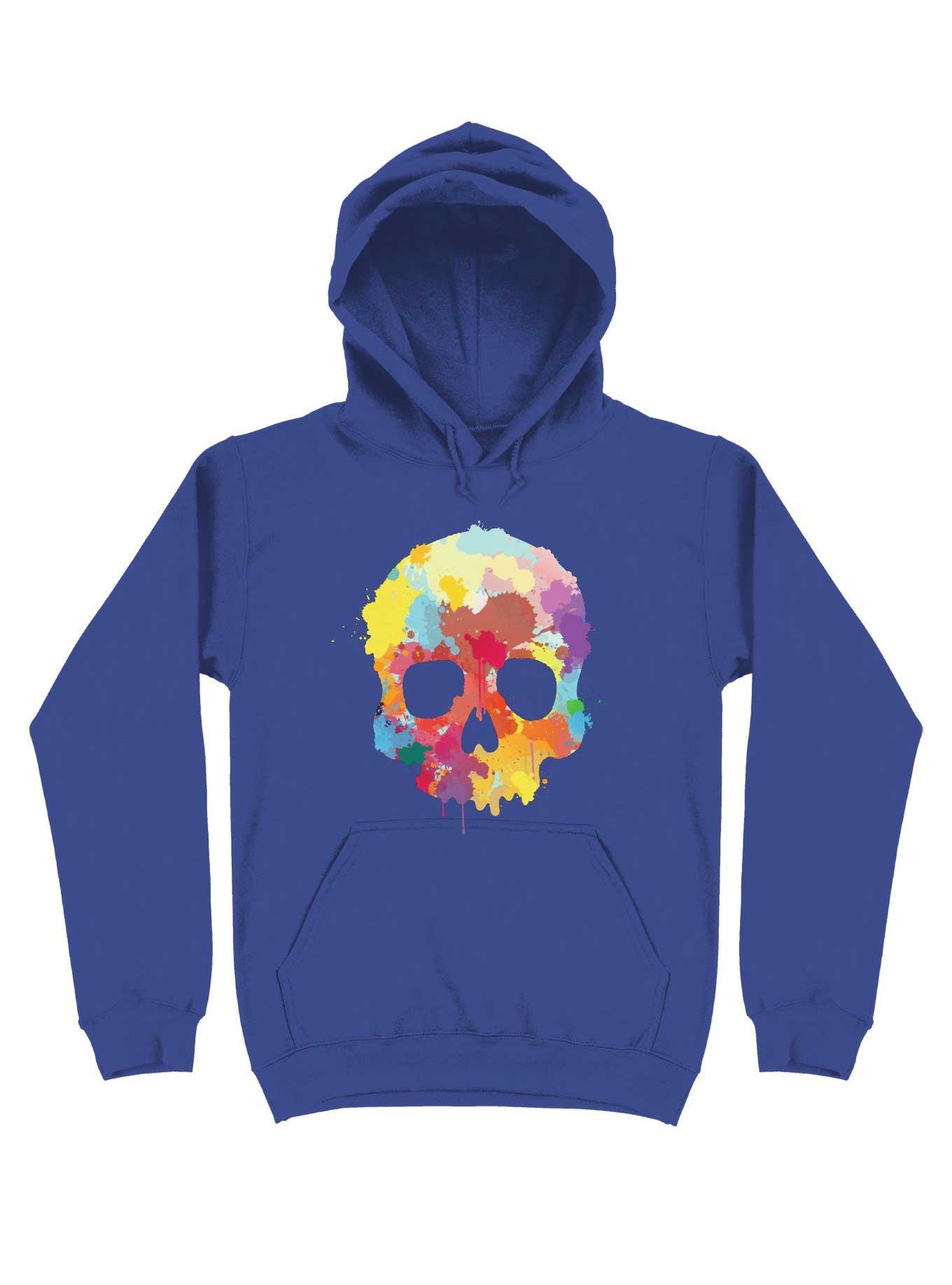 Expressive Colorful Skull Hoodie, , hi-res