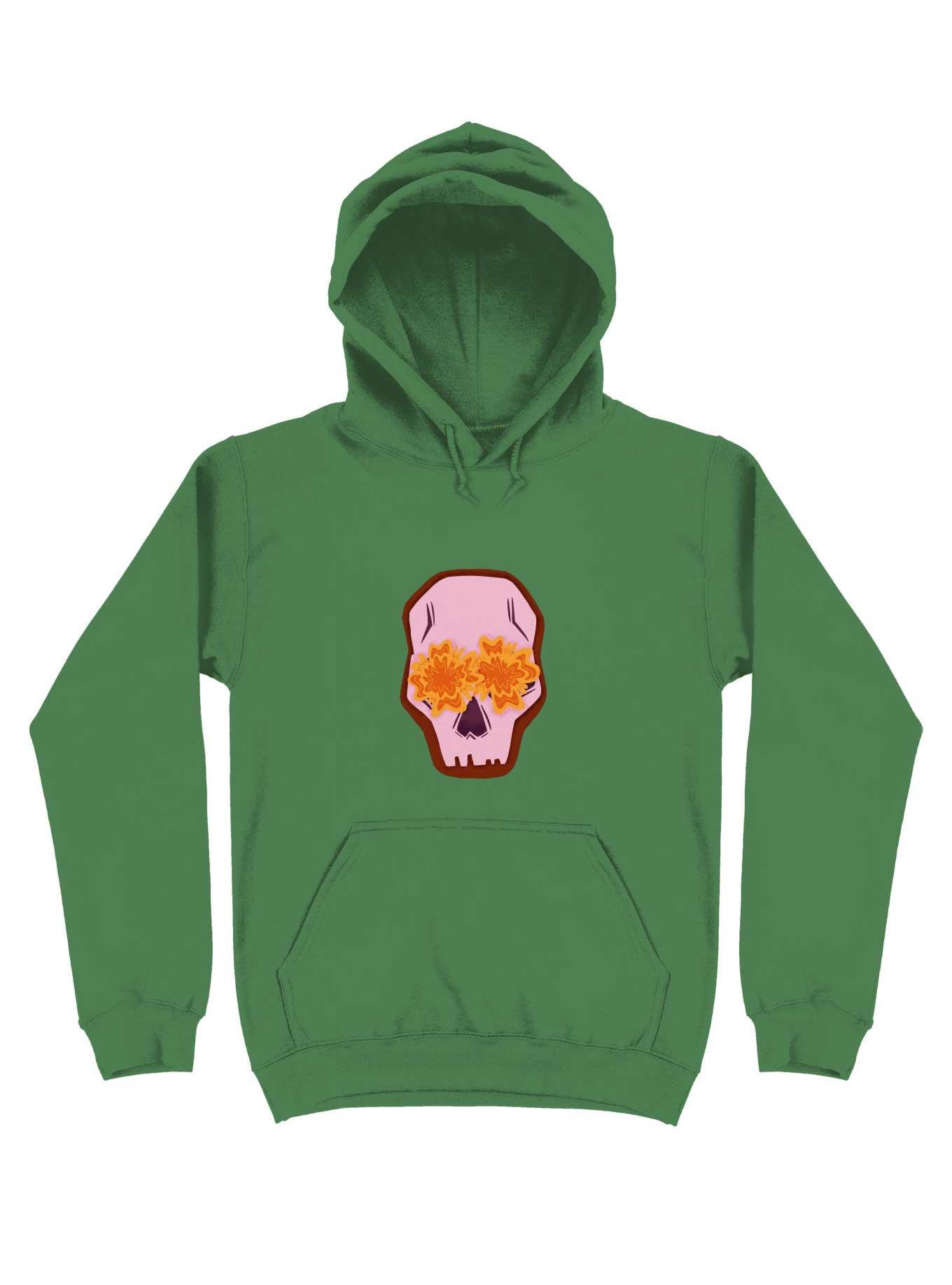 Flowers Skull Hoodie, IRISH GREEN, hi-res