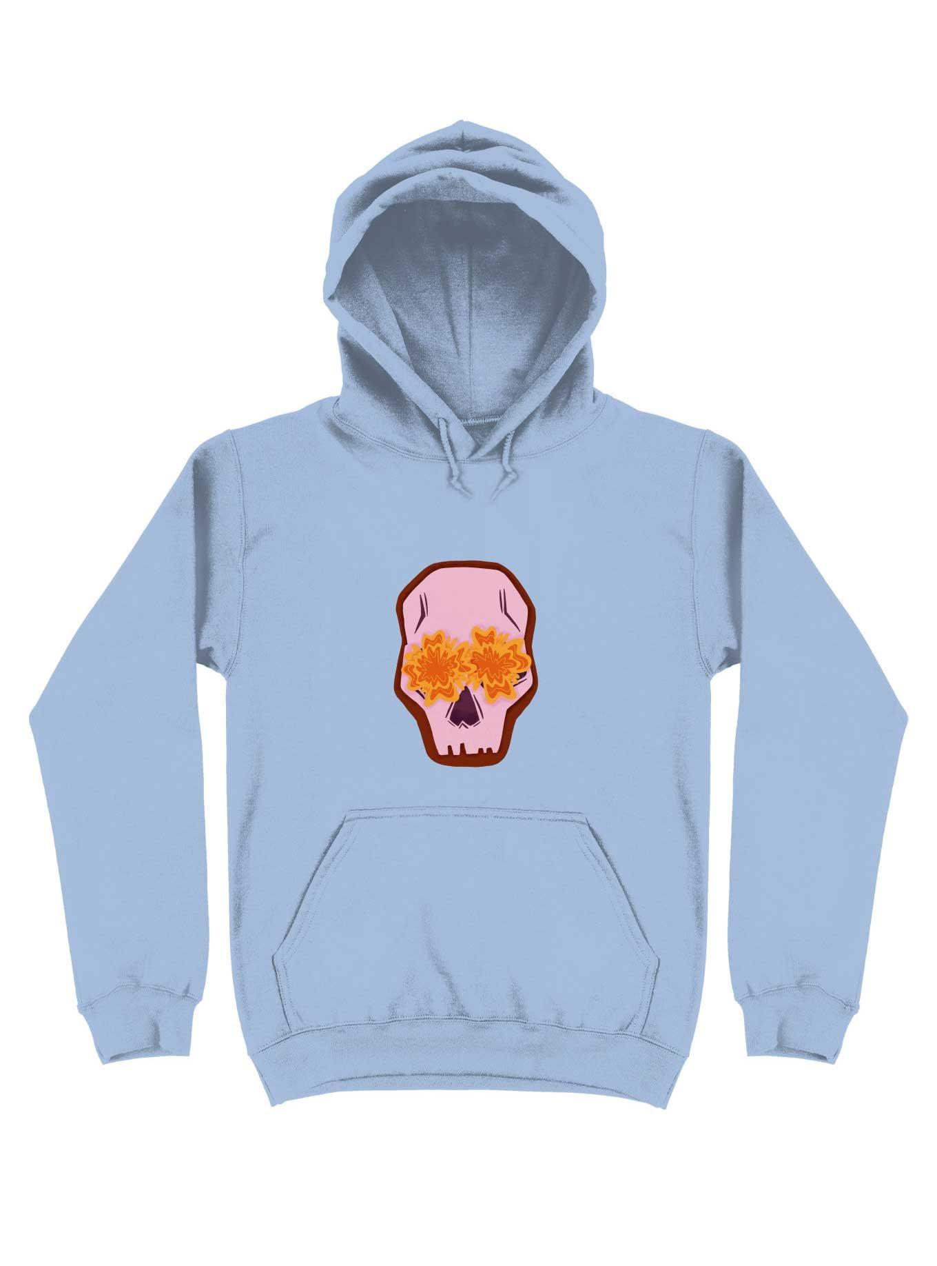 Flowers Skull Hoodie, LIGHT BLUE, hi-res