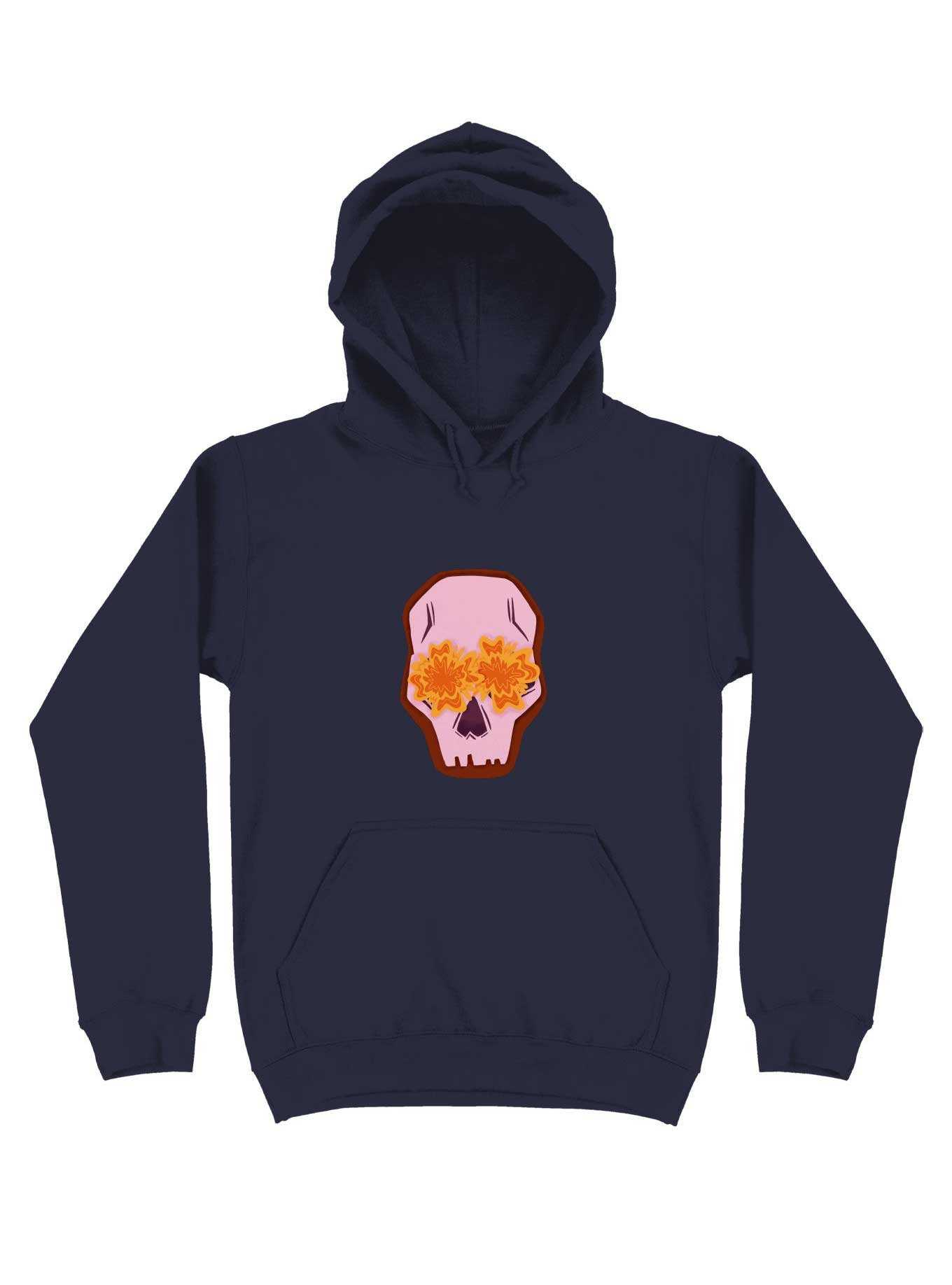 Flowers Skull Hoodie, , hi-res
