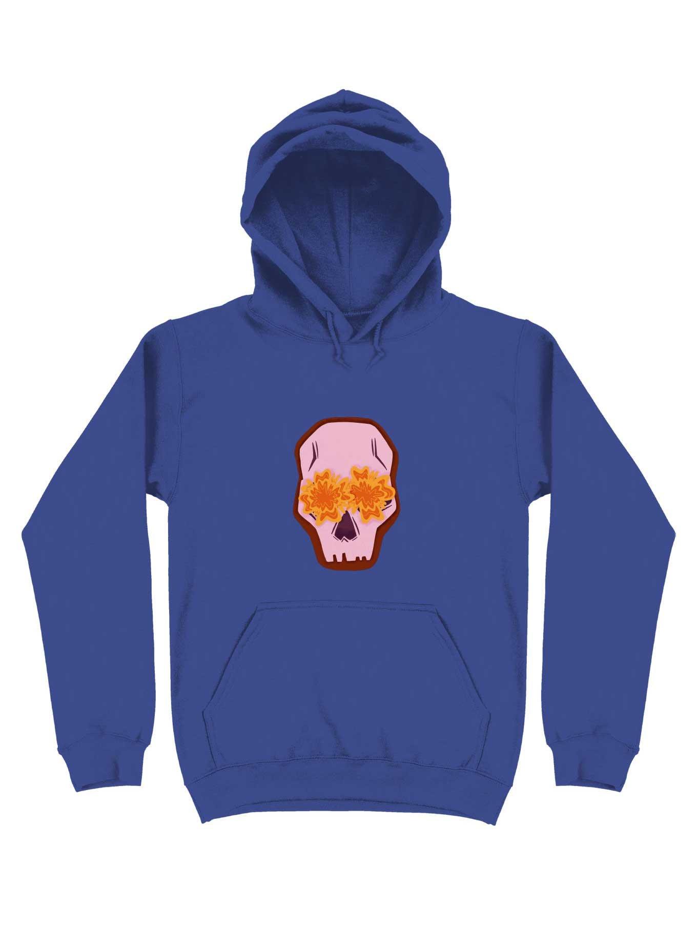 Flowers Skull Hoodie, ROYAL, hi-res