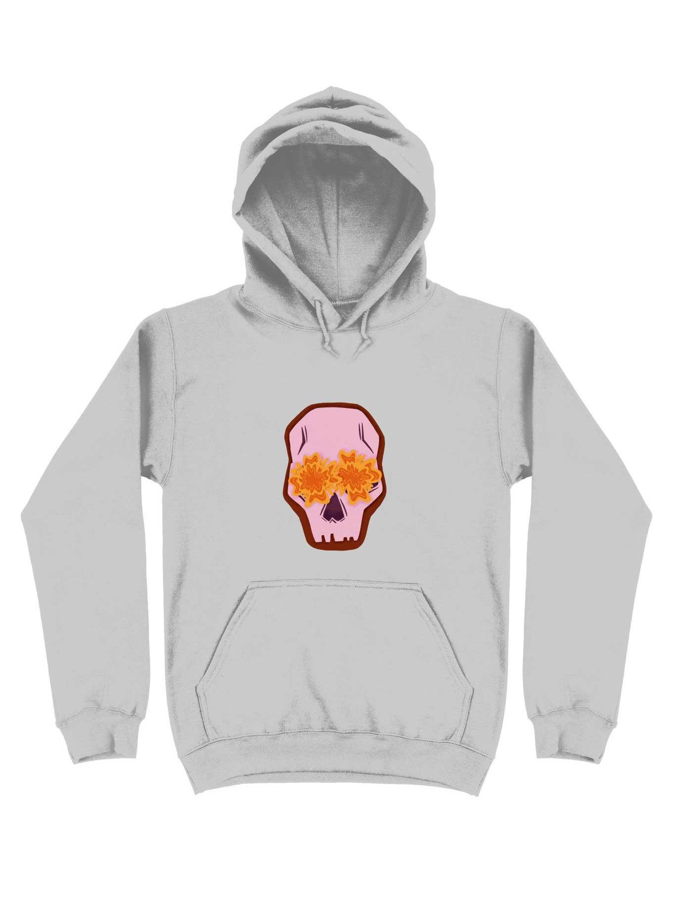 Flowers Skull Hoodie, SPORT GRAY, hi-res