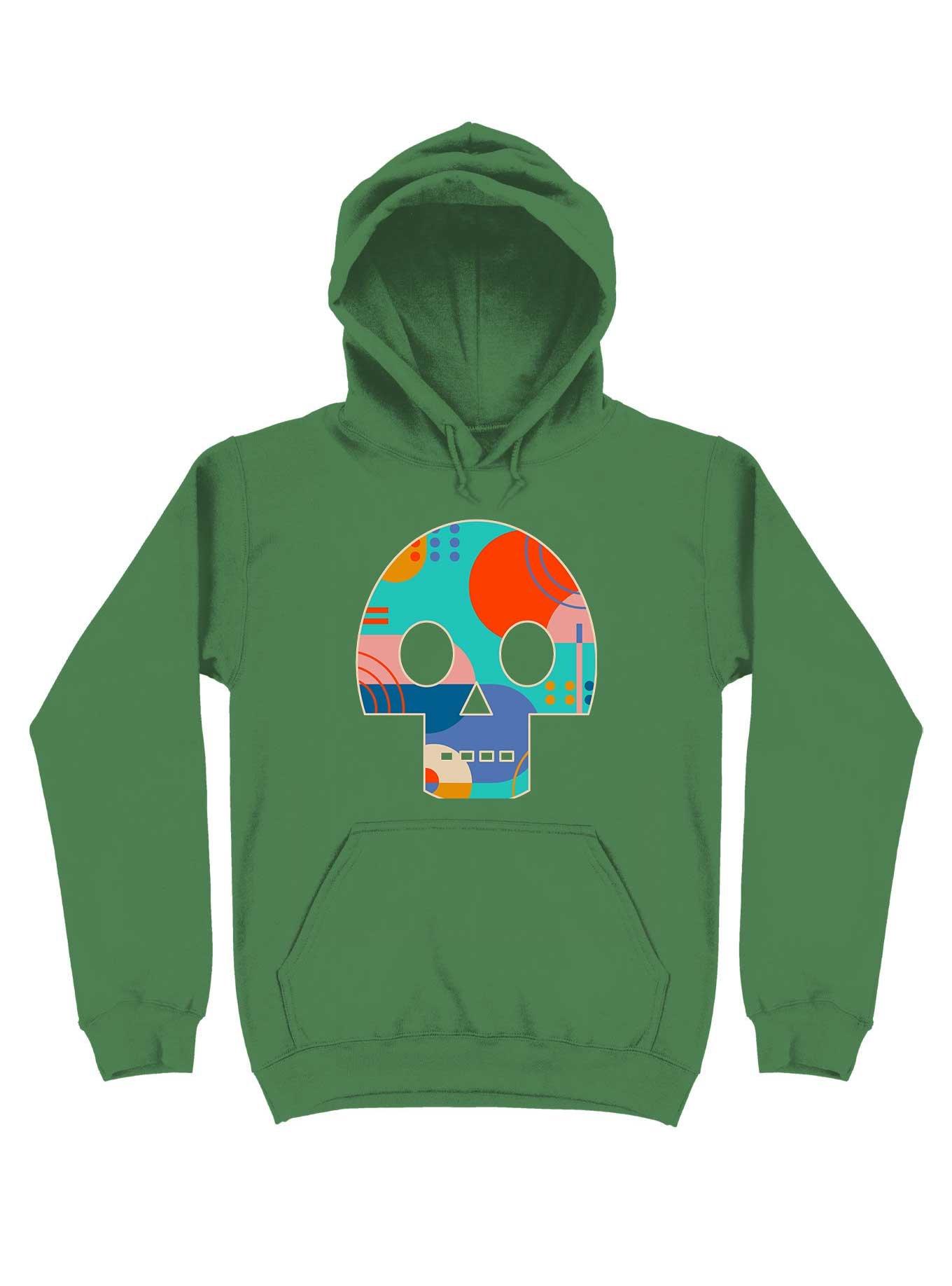 Geometric Abstract Memphis Skull Hoodie, , hi-res