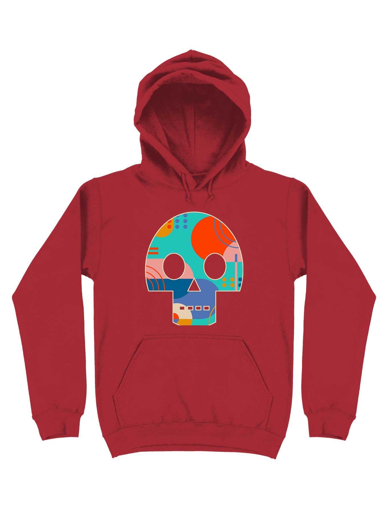 Geometric Abstract Memphis Skull Hoodie, , hi-res