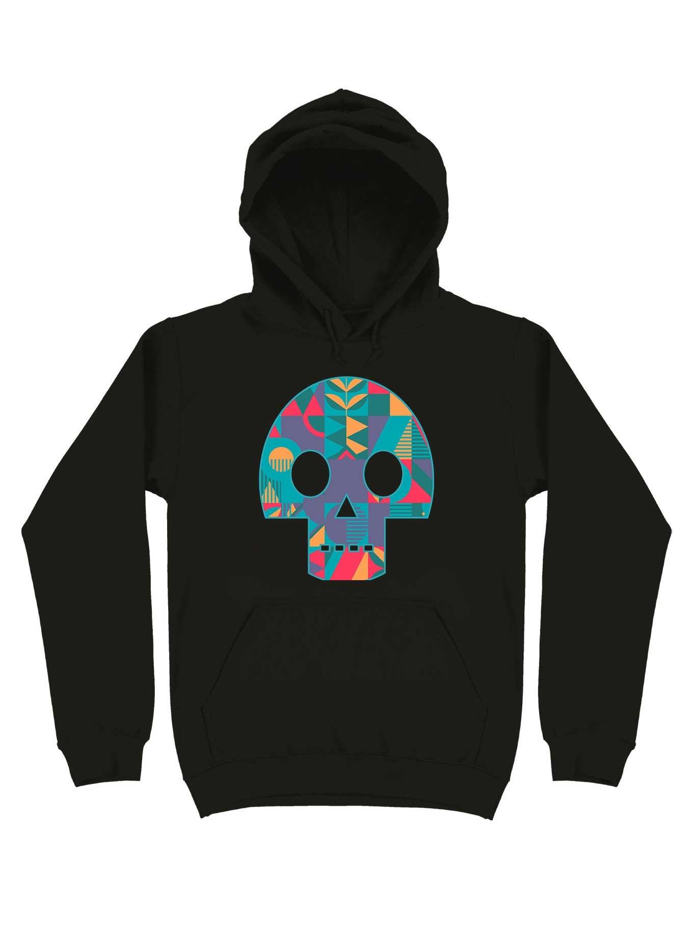 Geometric Abstract Skull Hoodie, , hi-res