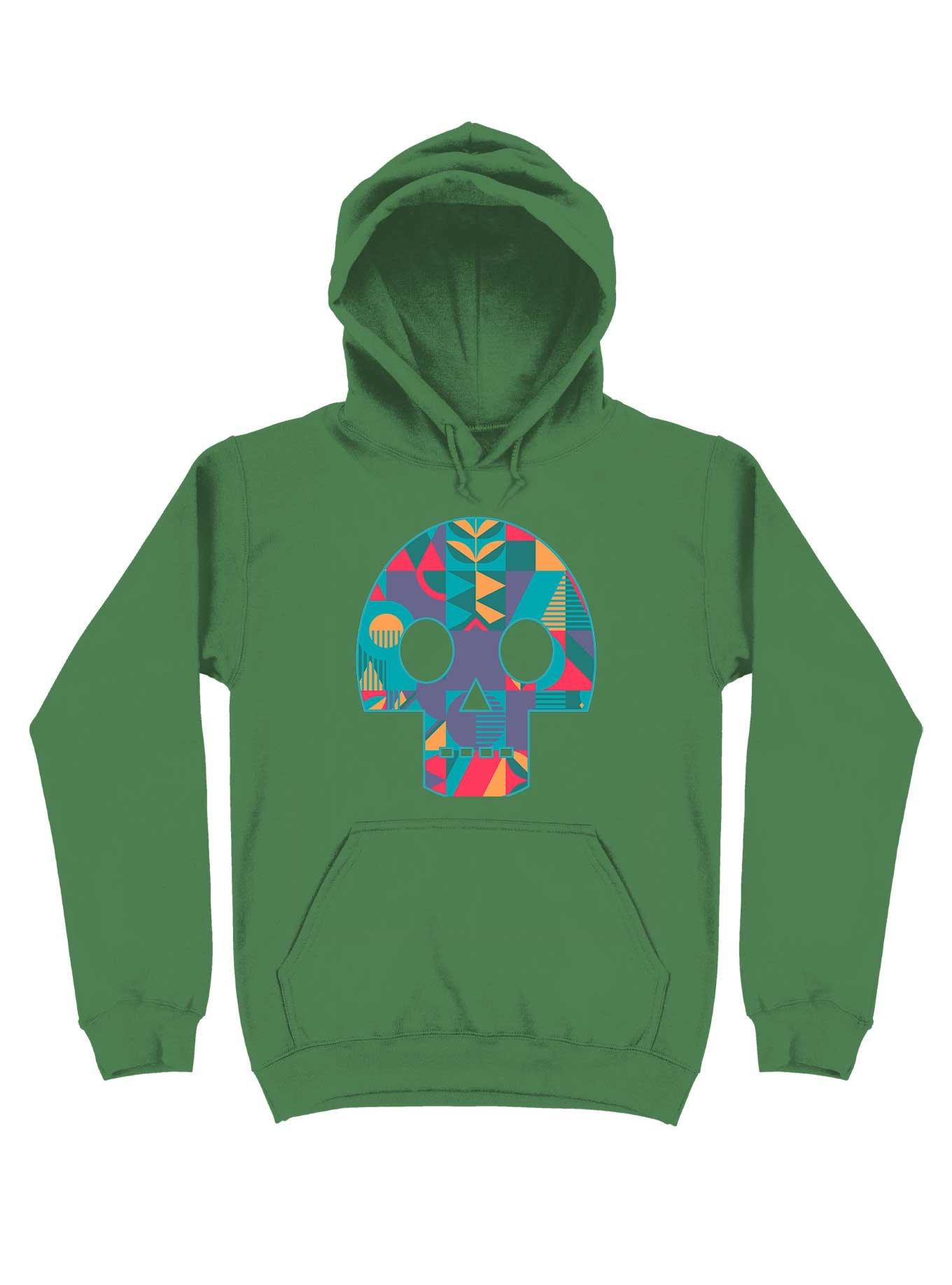 Geometric Abstract Skull Hoodie, , hi-res