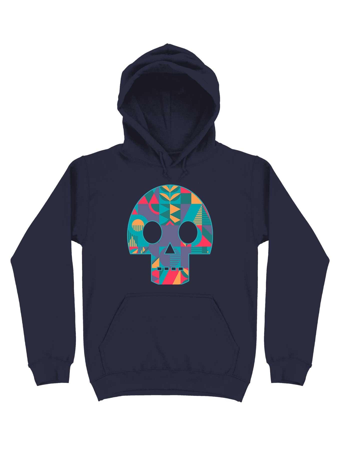 Geometric Abstract Skull Hoodie, , hi-res