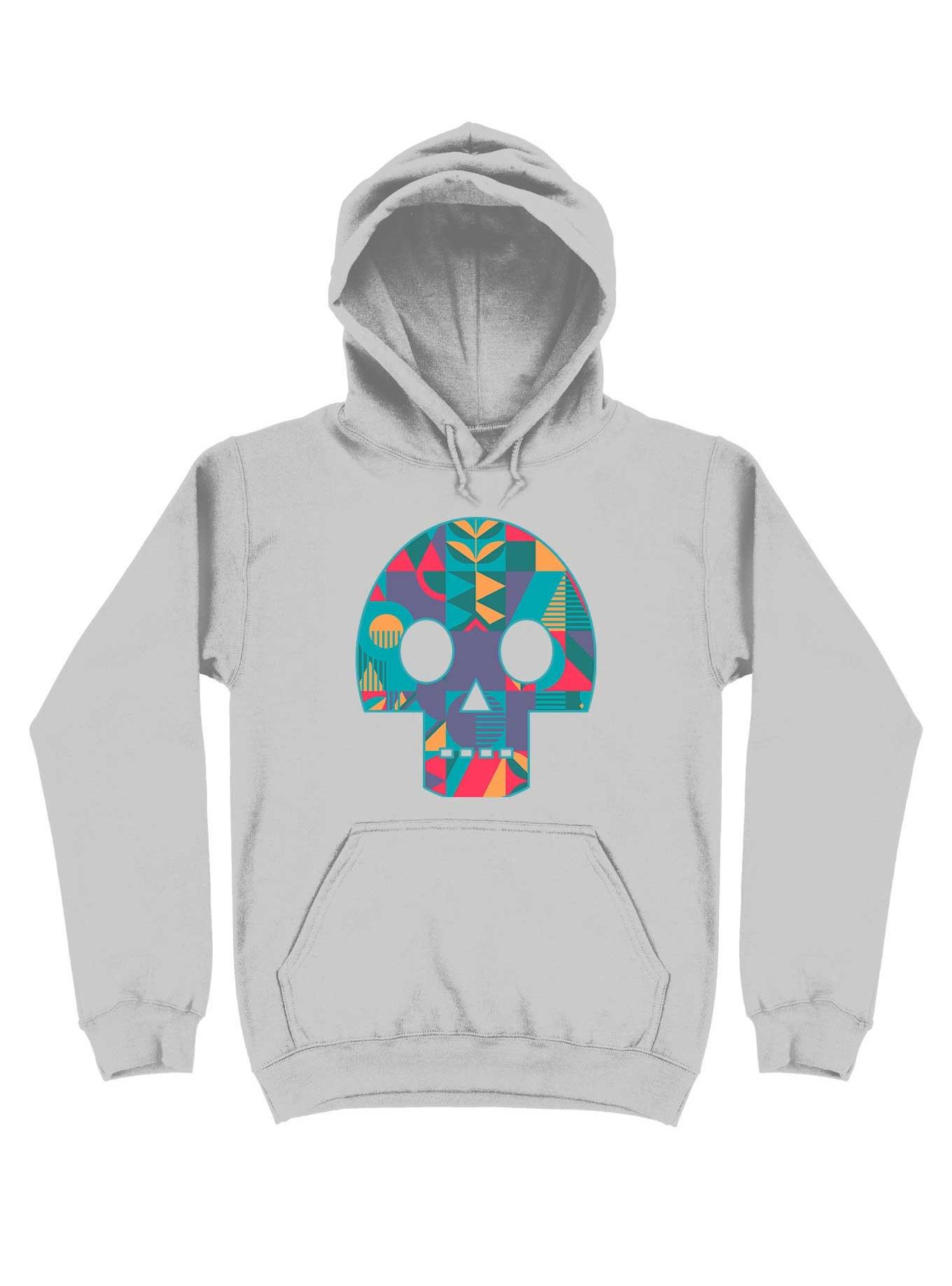 Geometric Abstract Skull Hoodie, SPORT GRAY, hi-res