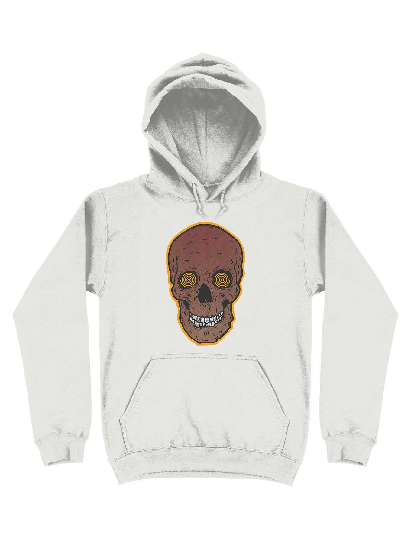 Hypnotic Skull! Hoodie, WHITE, hi-res
