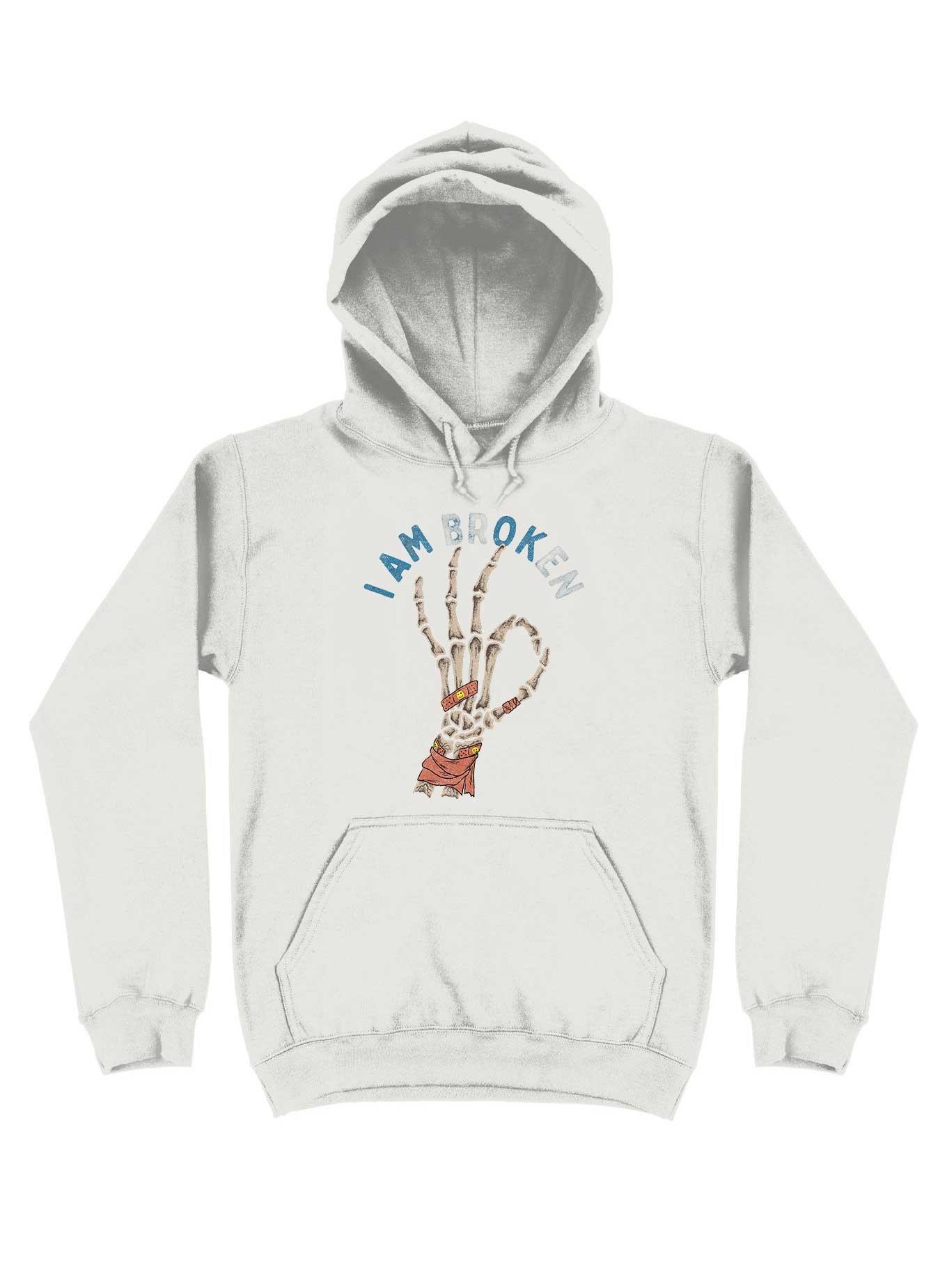 I Am Br(Ok)En Hoodie, WHITE, hi-res