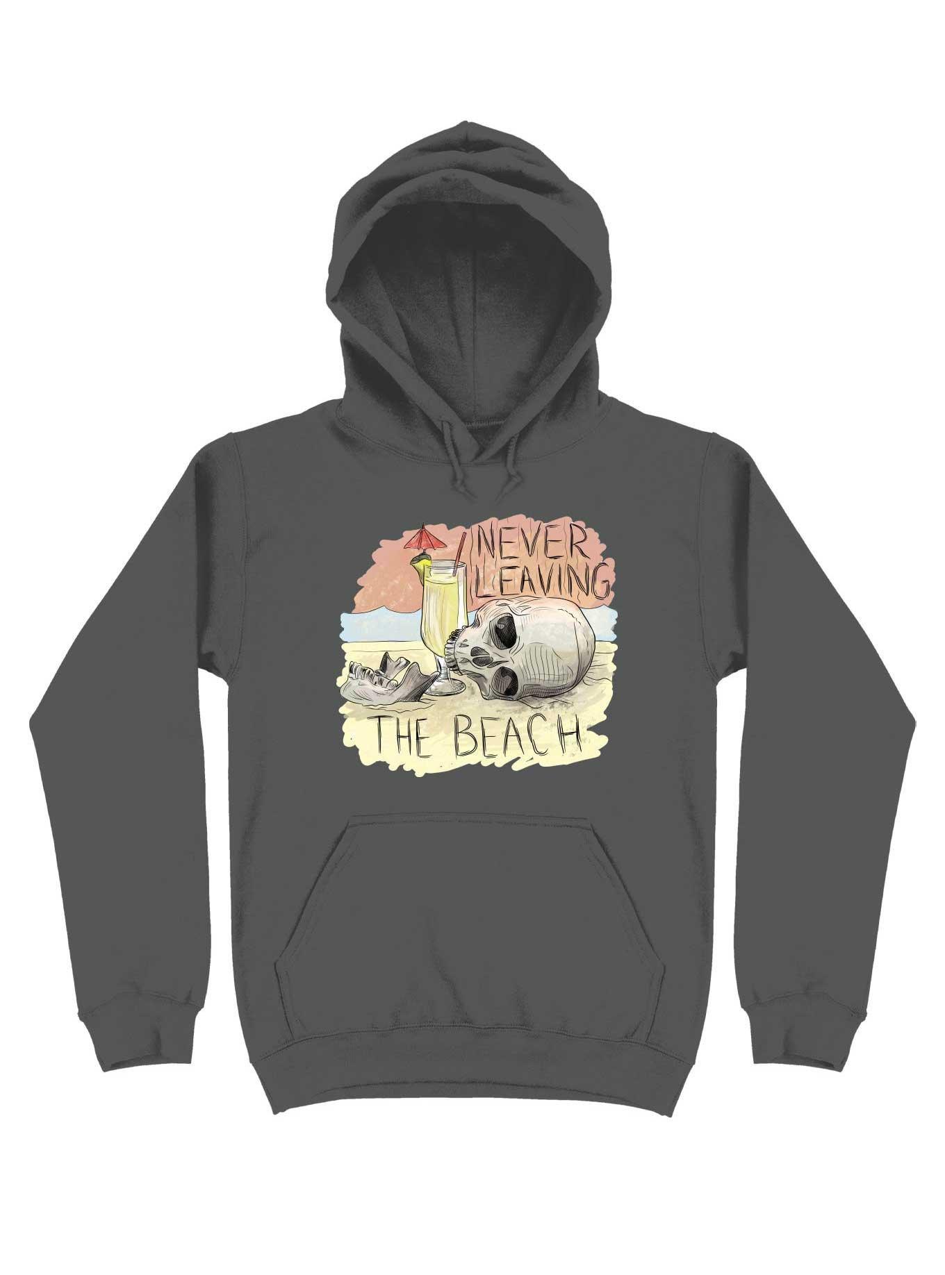 Never Leaving The Beach Hoodie, CHARCOAL, hi-res
